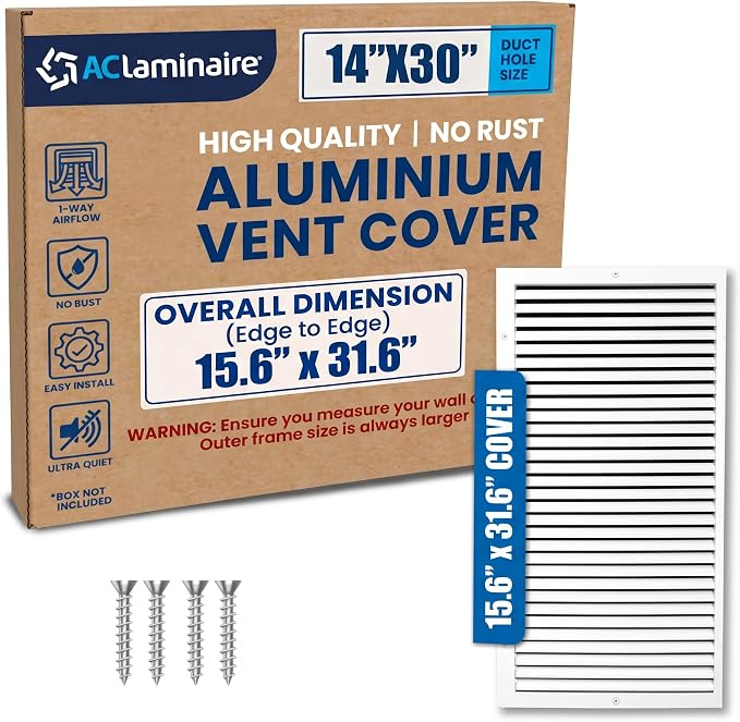 14x30 Aluminum Wall Ceiling Air Return Vent Cover HVAC Rustproof Grille by ACLAMINAIRE