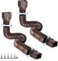 plusgutter Brown 2-Pack Rain Gutter Downspout Extensions Flexible, Drain by plusgutter