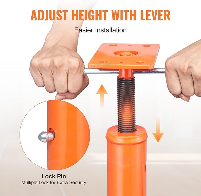 VEVOR House Floor Jack, Temporary Support, Steel Adjustable Telescoping Post - Image 5
