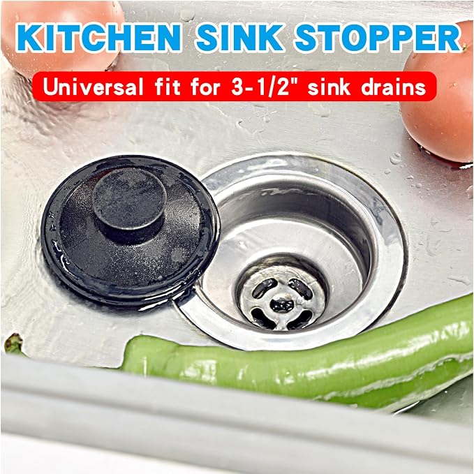RQYEKDO 3‑1/2" Kitchen Sink Stopper Universal Drain Plug 2 Pack - Image 4
