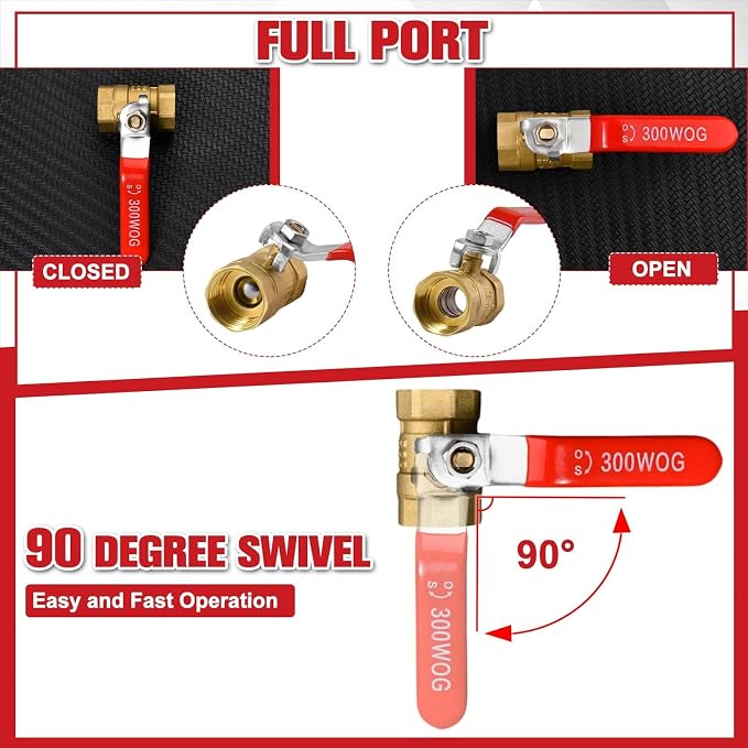 Heavy Duty Full Port Ball Valve, G3/4 Inch Female x Female Thread | Forged LF - Image 3
