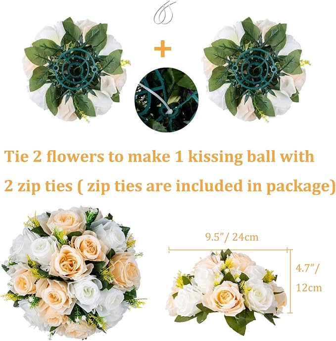 Flower Balls Wedding Rose Centerpieces: 10pcs Fake Flowers Decor - Image 4