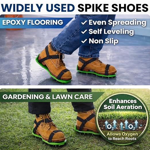 Epoxy Spike Shoes with 9-Inch Spiked Roller Fully Assembled Garage Floor - Image 6