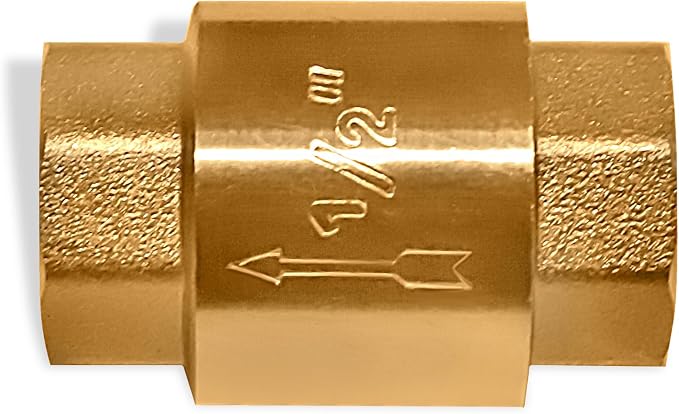 Brass One Way Check Valve 1/2 inch Backflow Preventer Female NPT Thread - Image 2