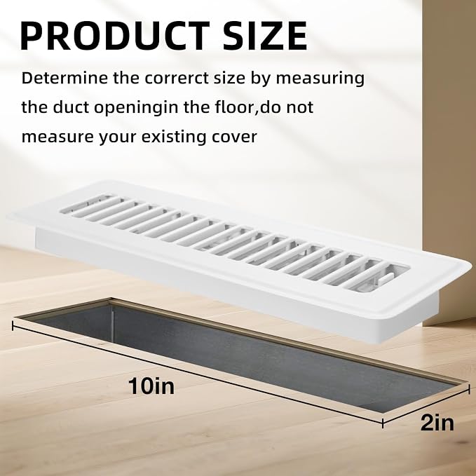 Floor Register 2x10, 4 Pack Floor Vent Covers - Image 5