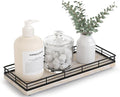 Bathroom Tray for Counter Top Organizer, Ash Wood Vanity Tray | Metal Frame for by Focusonit
