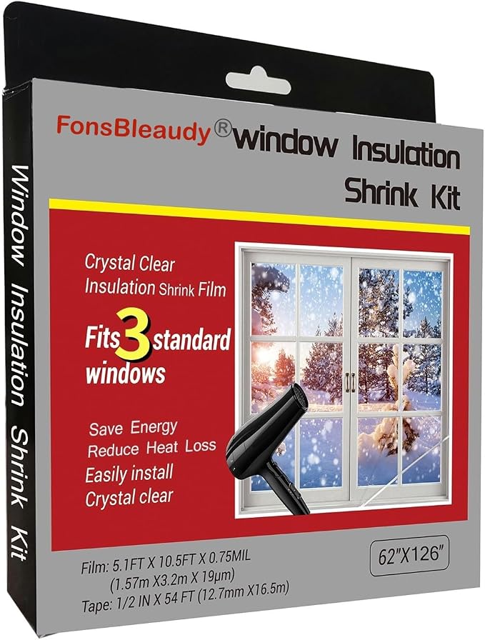 Indoor Window Insulator Kit- 3Windows（62-Inch x 126-Inch） by FonsBleaudy%C2%A0
