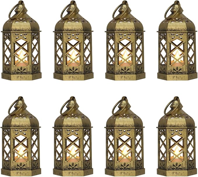 Mini Lantern with Flickering LED Candles by LLQ-LuckLifeQuality