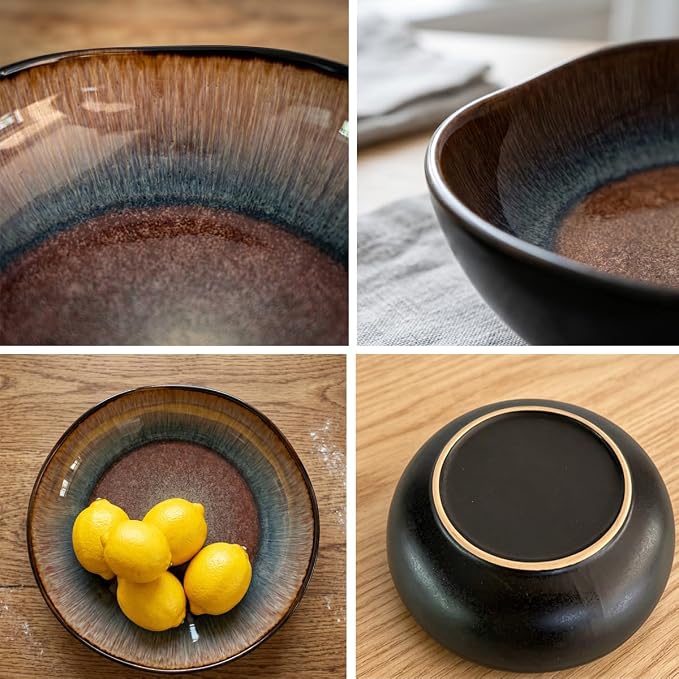 Decorative Bowls Large Ceramic Bowl fruit bowl，front entryway bowl | Irregular - Image 8