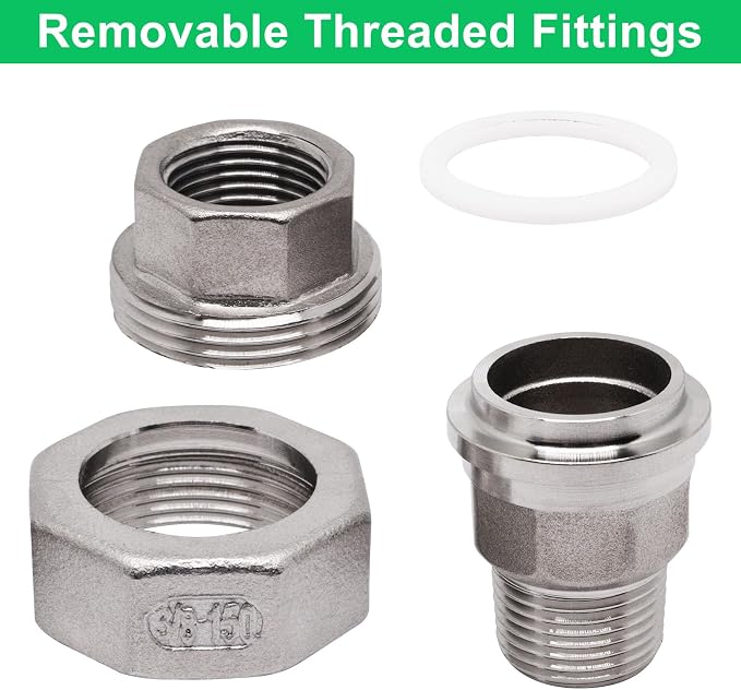 2Pcs Cast Pipe Fittings Union, 3/8" NPT Female x 3/8" NPT Male Thread 304 - Image 5