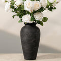 11.02 Inch Tall Vintage Ceramic Flower Vase, Rustic Farmhouse Vase by BLLOOO