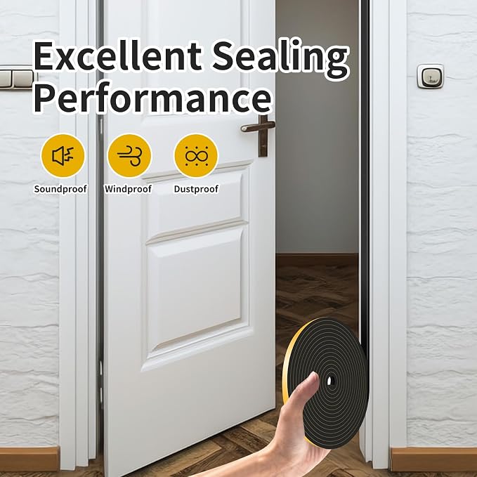 Weather Stripping Door Seal, High Density CR, 1/4 in x 1/8 in x 39Ft | Air - Image 6