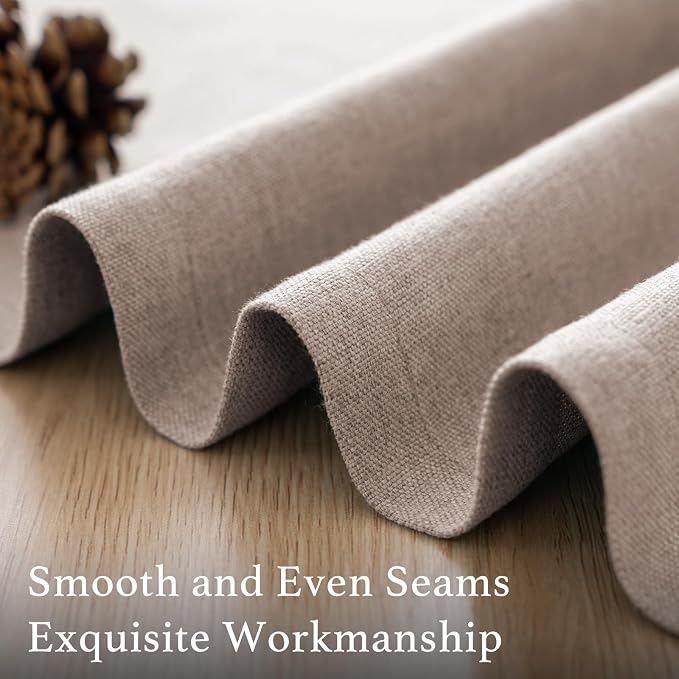 H.VERSAILTEX Grommet Natural Linen Textured Cafe Curtains 45 inch Length - Image 7
