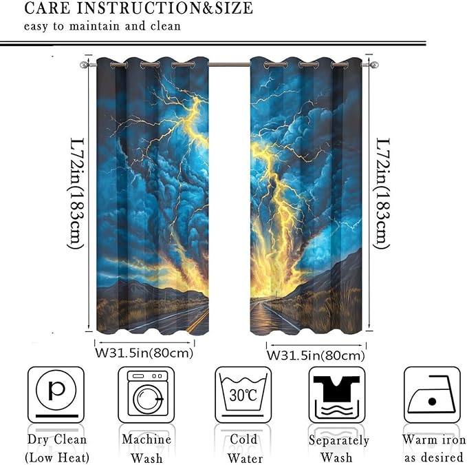 Fantasy Lightning Road Blackout Curtains - Image 2