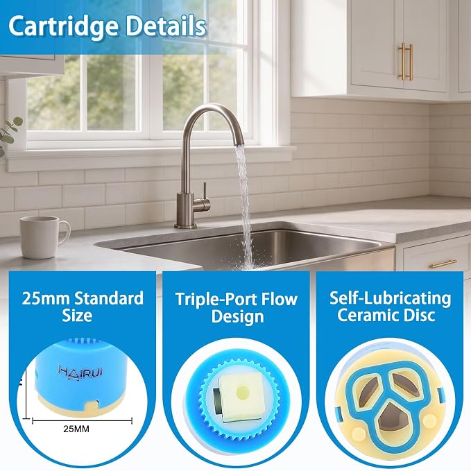 25mm Faucet Cartridge Replacement, Single Handle Faucet Valve - Image 5