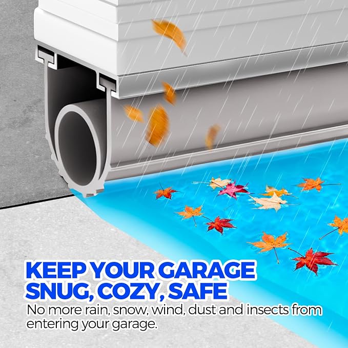 Holikme Garage Door Bottom Seal, EPDM Rubber Weather Stripping 17Ft Gray | Fits - Image 3