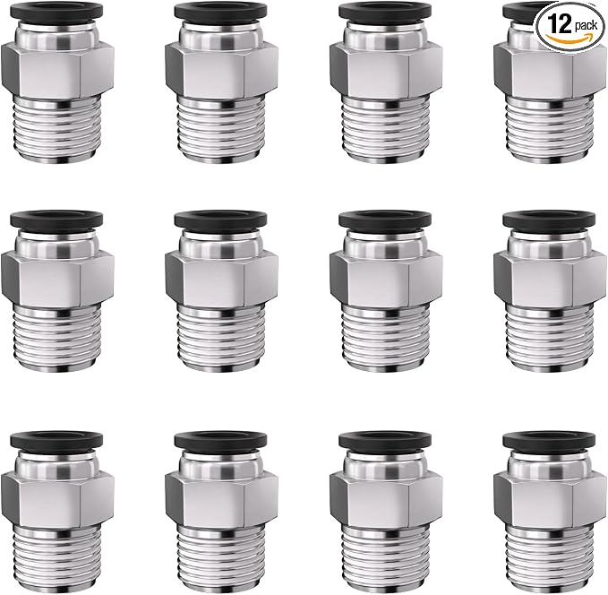 1/4 Push to Connect Fittings npt Thread to 3/8 Air Line Quick | Pneumatic by Unknown