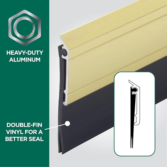 MD Building Door Sweep, Screw-On Aluminum and Vinyl | Blocks Drafts Moisture - Image 4