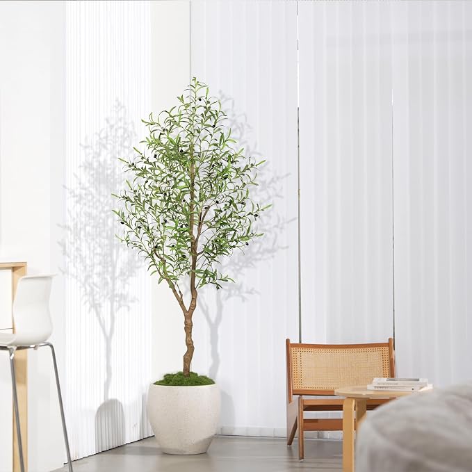 FEELEAD 6FT Faux Olive Tree - Image 5