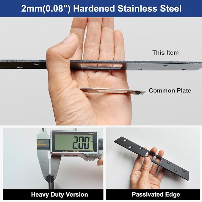 Extra Long Deadbolt Strike Plates 7", 2 Pack, Reinforced Striker | Enlarged - Image 4
