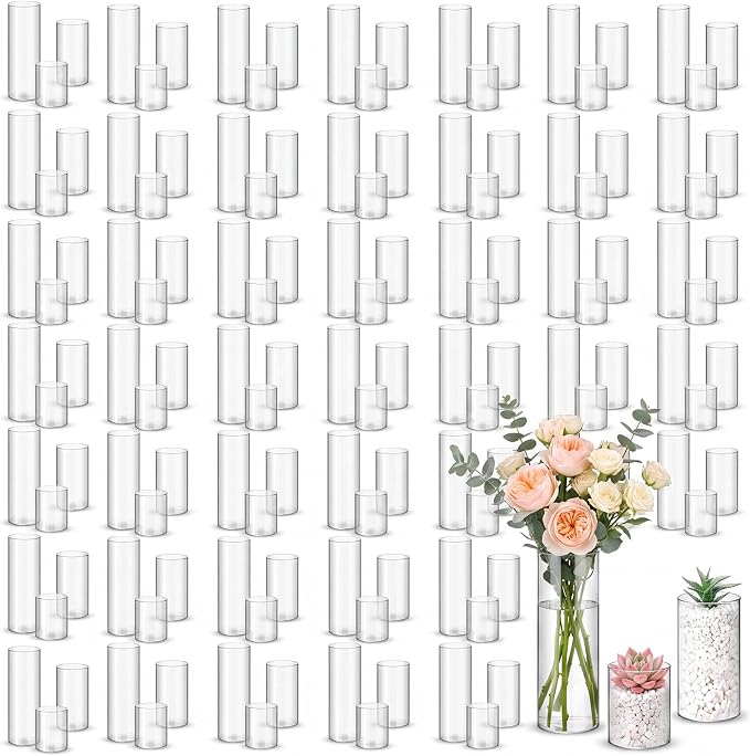 Nuogo Plastic Cylinder Vases Tall Plastic Flower Vases by Nuogo