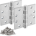 Satin Chrome 4.5 Inch Heavy Duty Commercial Hinges Square Radius Corners by SORGMACH