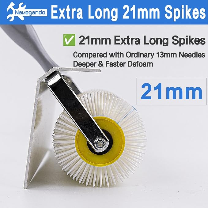 25cm Spiked Roller for Self Leveling Concrete, 21mm Needle Defoaming Tool - Image 3