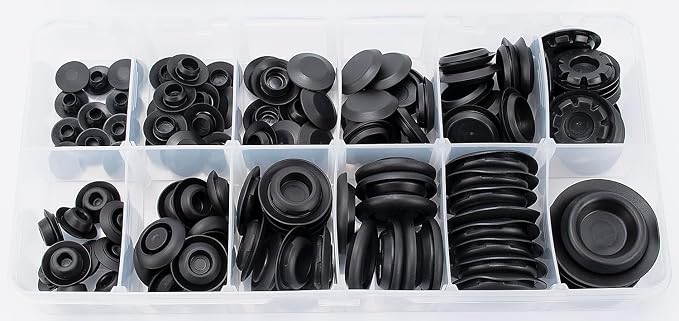 110pcs Auto Body Sheet Metal Hole Plugs Assortment Flush Mount Black Plastic - Image 4