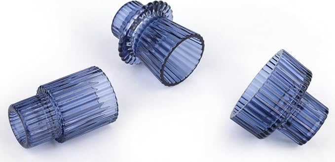 Vixdonos Glass Candlestick Holders Tealight Candle Holders - Image 3