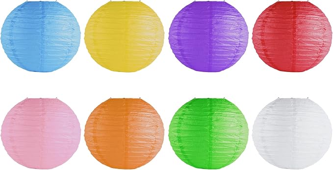 Super Z Outlet 8" Colorful Assorted Chinese/Japanese Hanging Paper Lanterns - Image 2