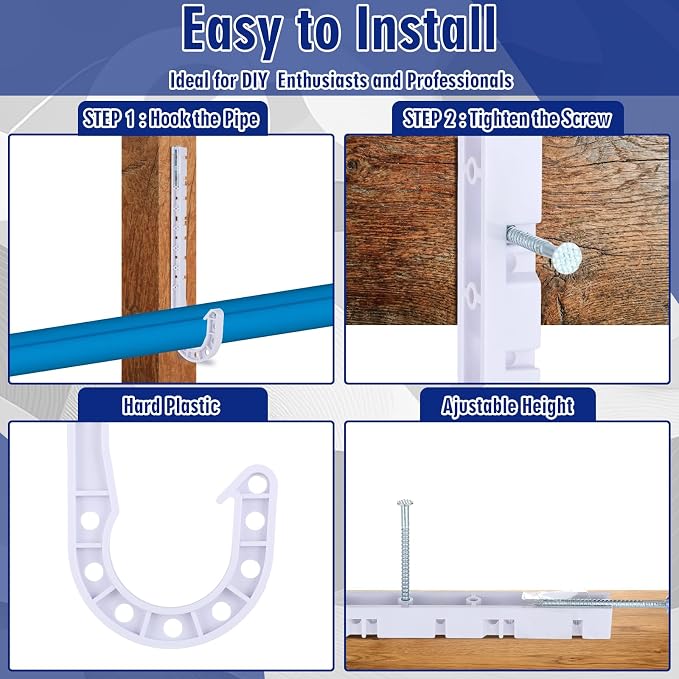 Novabright 10 Pcs 1-1/2 Inch Pex Support J-hook Pipe Hanger - Image 3