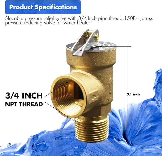 VAV 3/4" Pressure Relief Valve, 150 PSI, CSA Listed - Image 3