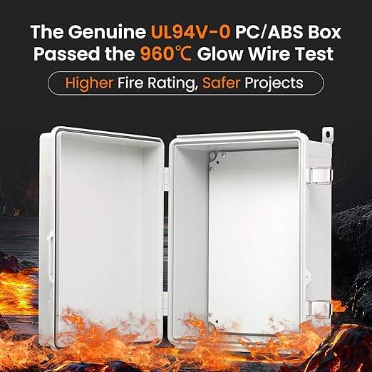 QILIPSU UL94-V0 Outdoor Electrical Box 16.4"x12.4"x7.1" Waterproof Junction Box - Image 2