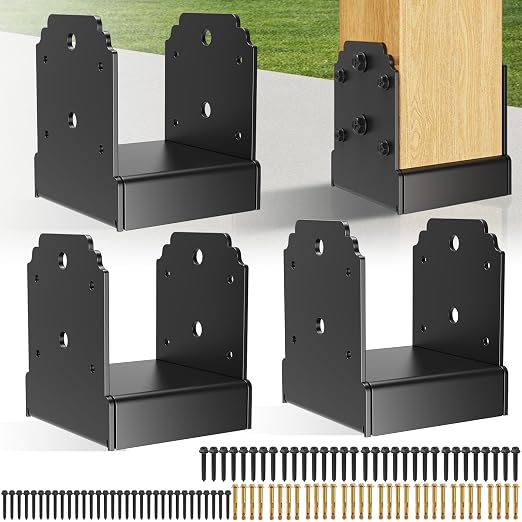 6x6 Post Base, Concealed Fastener Concrete Post Anchor, Elevated Post Base | by Unknown