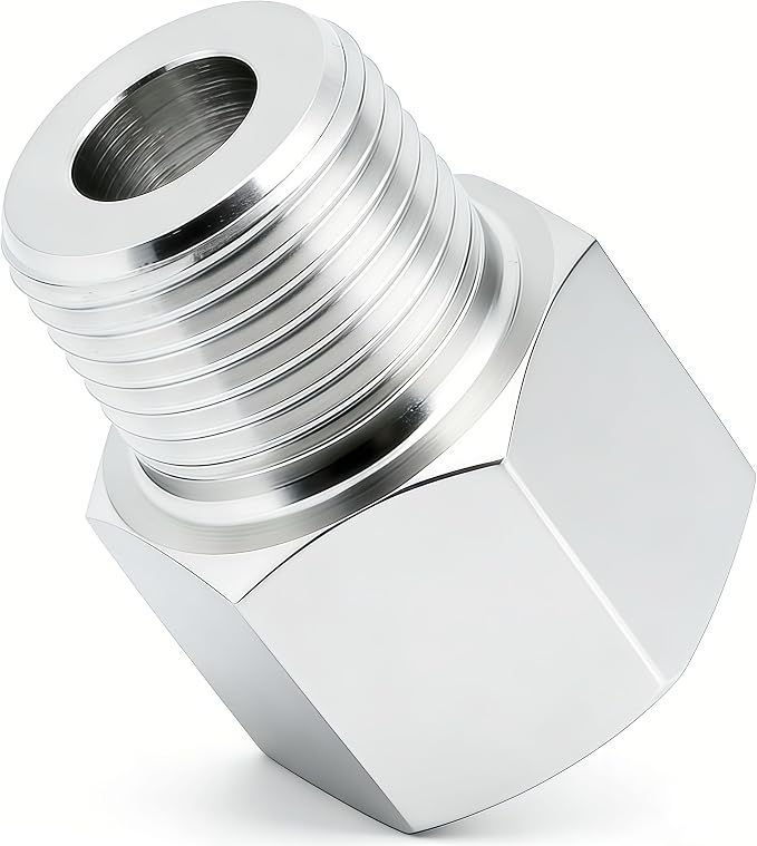 304 Stainless Steel M22*1.5 Female Thread x 1/2" NPT Male Adapter Metric - Image 4