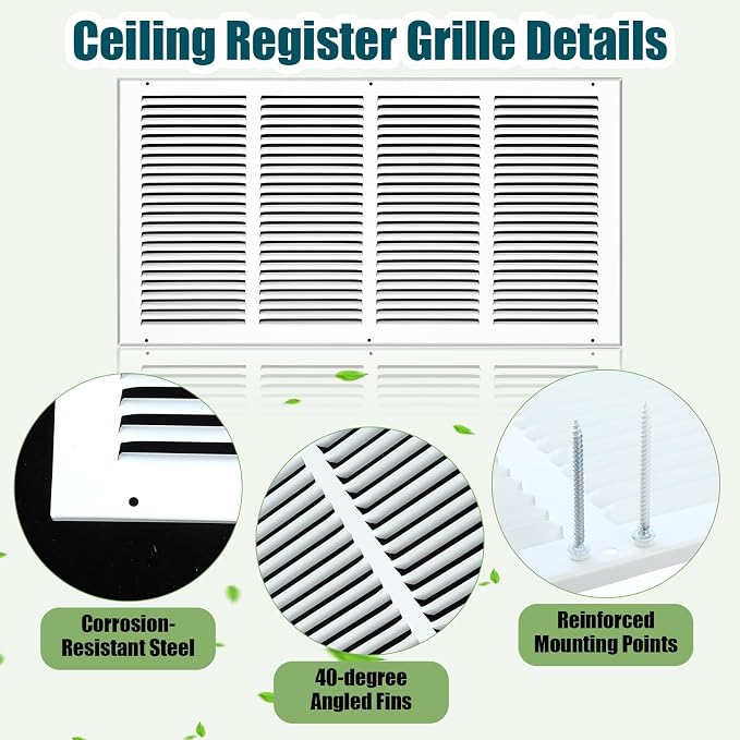 Blulu 6 Pack Fit for 24 x 12 Inch Duct Opening Return Air Vent Cover - Image 3