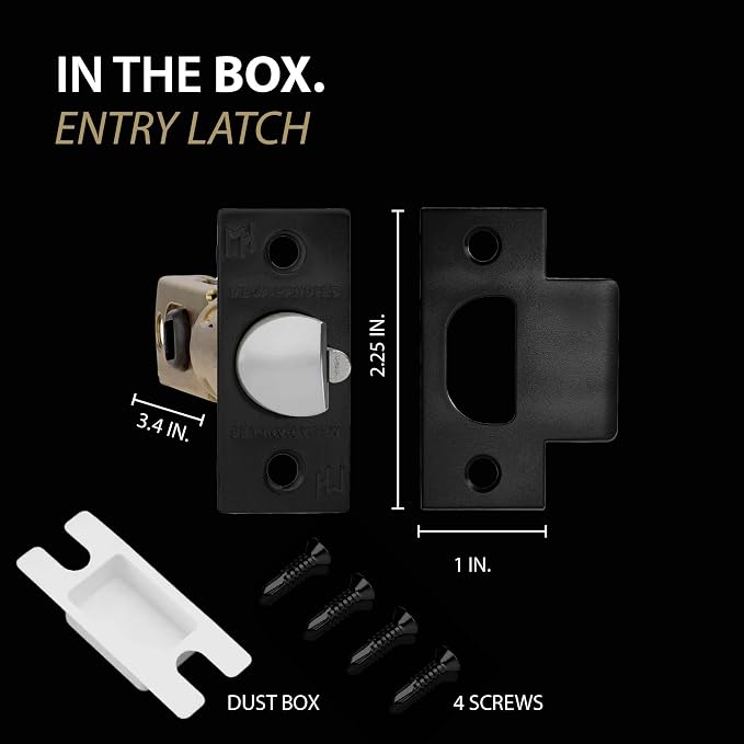 Entry Square Latch Matte Black - Image 3