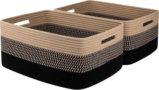 OIASKET Large Storage Basket for Organizing, Woven Rope Basket for Shelves by OIASKET