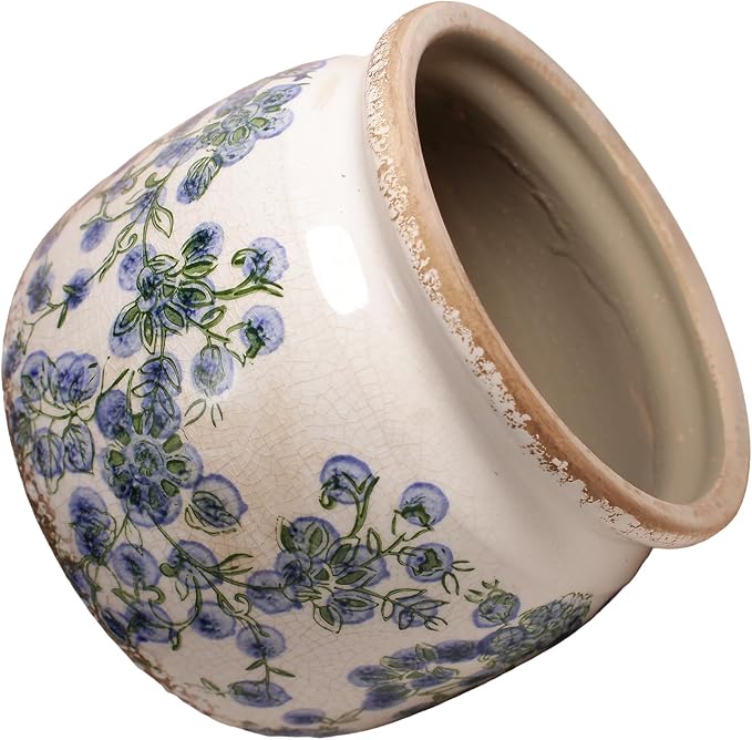 Vintage Cottage Ceramic Planters, French Flower Pot & Vase - Image 4