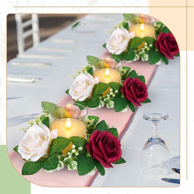 Yunlly 12 Pcs Rose Candle Rings - Image 6