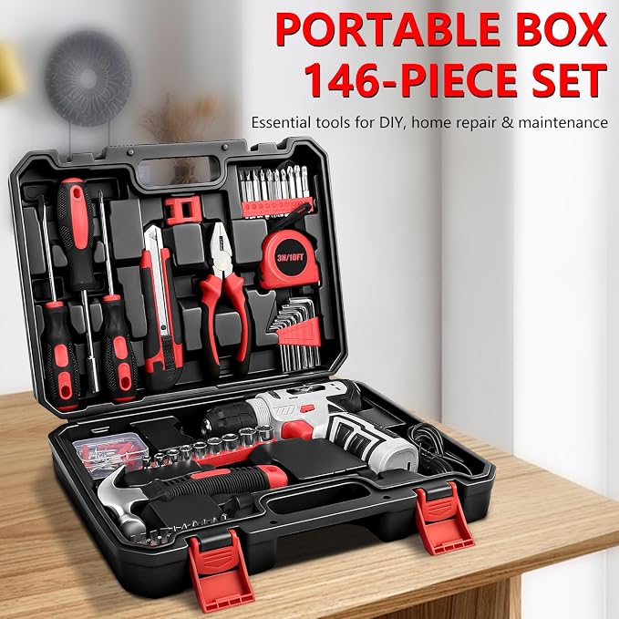 JENABOM Tool Set, 146-Piece Home Tool Kit - Image 6
