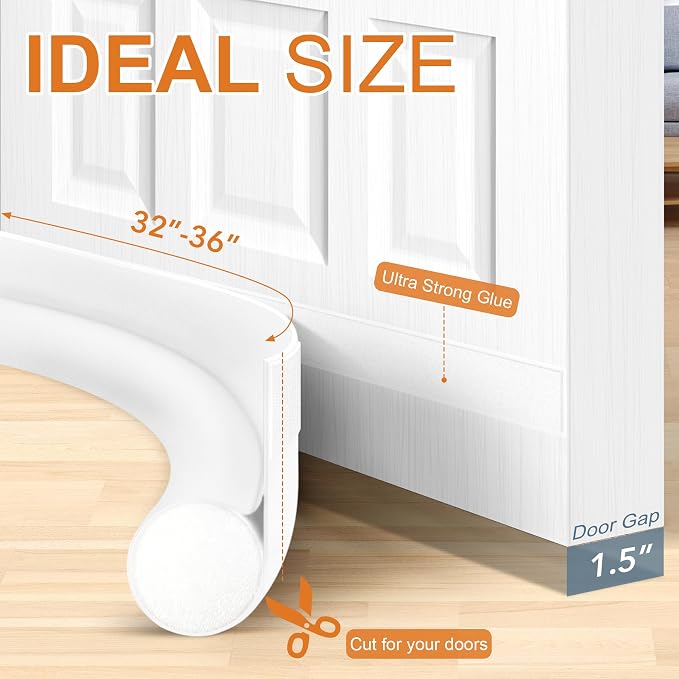 HomeProtect Door Draft Stopper Weather Stripping Door Seal Under Door Sweep - Image 7