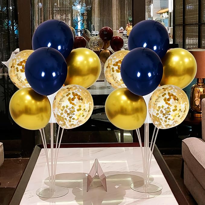 ZJDHPTY 4 Set Blue and Gold Balloon Stand Table Centerpieces Party Decor | - Image 7
