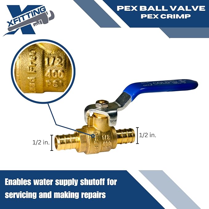 XFITTING 1/2 inch Pex Ball Valve - Image 4