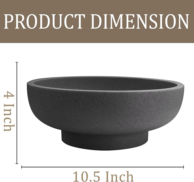 LIN CHUAN Decorative Bowl, Large Fruit Bowl, Artificial Stone Black | Fruit Bowl - Image 6