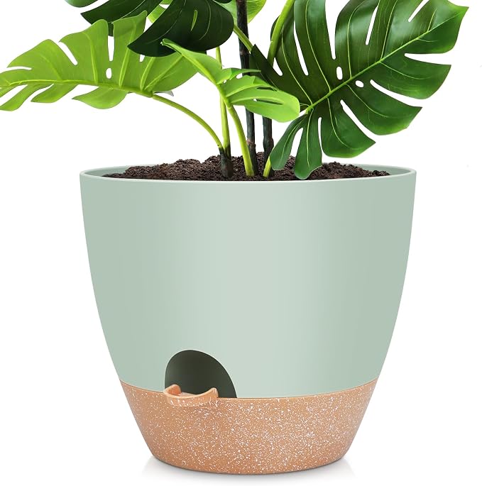 YNNICO 12 inch Large Self Watering Plant Pots, Flower Pots Planters by AFamilyofGardenLovers