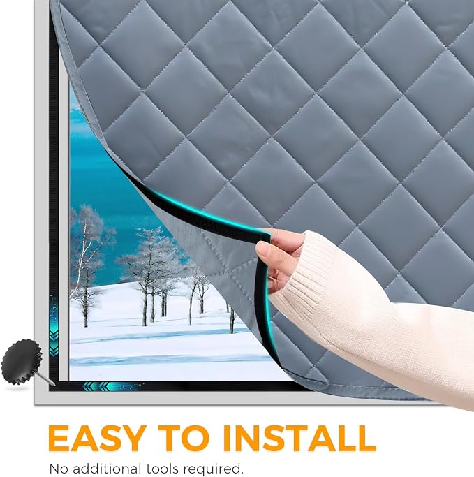 Window Insulation Kit 39"x63" | 3-Layer Cotton Thermal Insulated Window Cover - Image 5