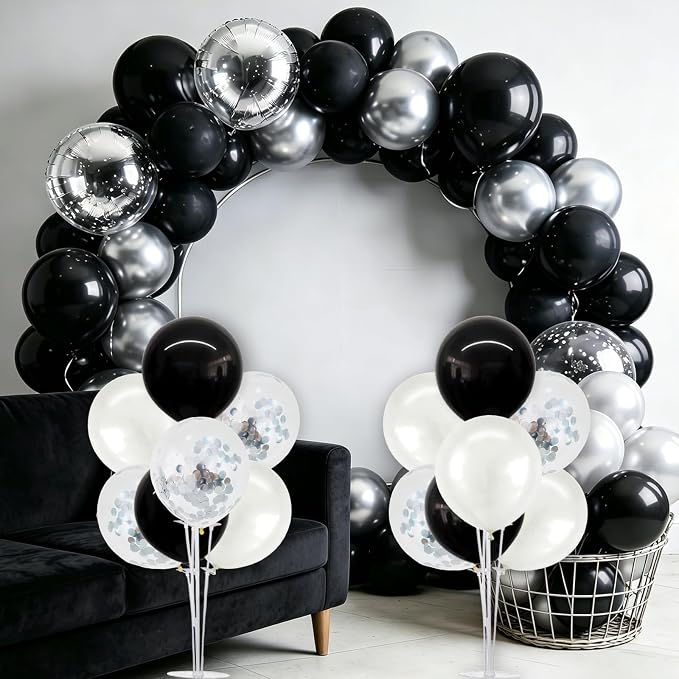 TONIFUL 4 Set Black and White Balloon Stand Balloon Centerpiece - Image 5