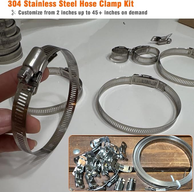 Hose Clamp Kit, 33 FT 304 Stainless Steel, Cut-to-Size - Image 5