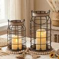 Rustic Farmhouse Candle Lantern, patio and tabletop decor by MATAHUMbeyourbetterchoice